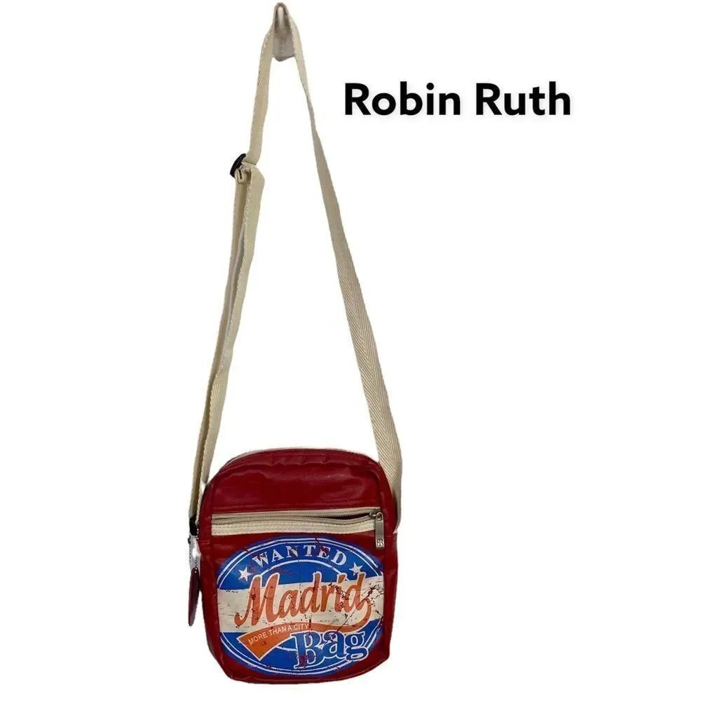 New Robin Ruth Red Vintage Style Madrid Messenger Crossbody Bag